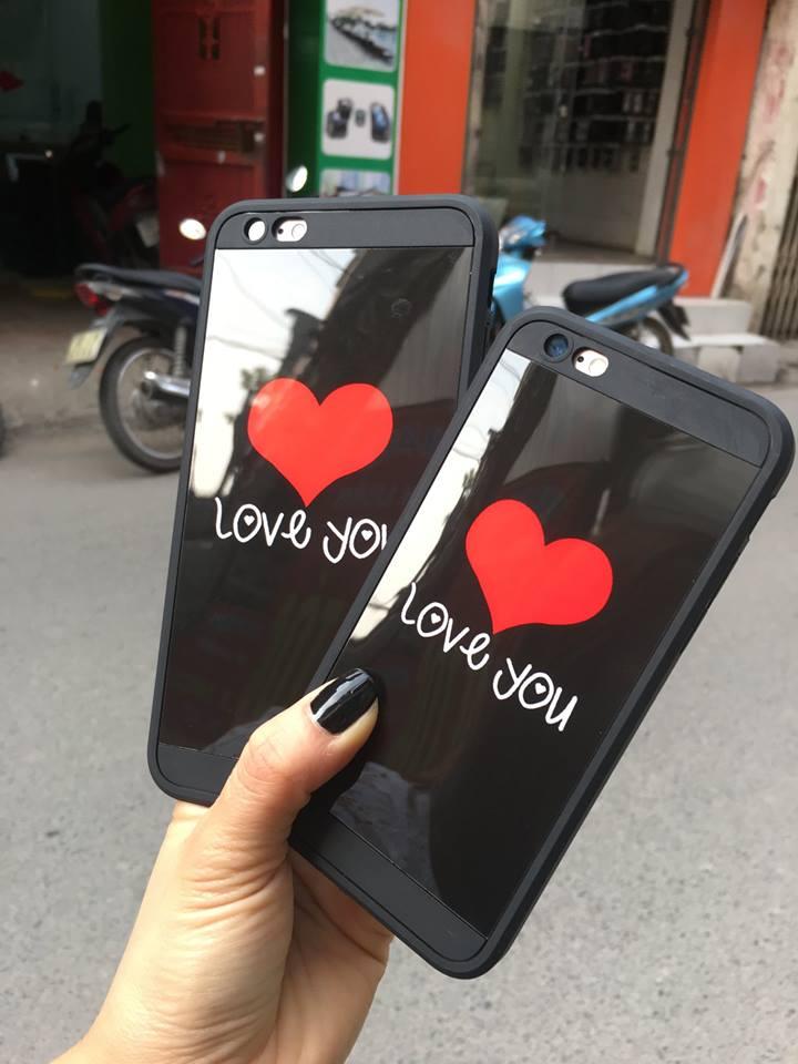 Ốp trái tim tráng gương cho iphone