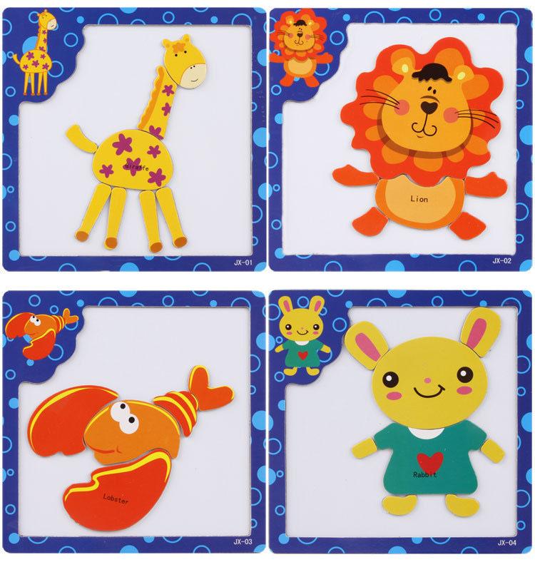 Tranh ghép nam châm chủ đề động vật - Bộ 4 tranh