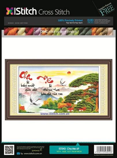 Ist543 tranh thêu chữ thập cha mẹ