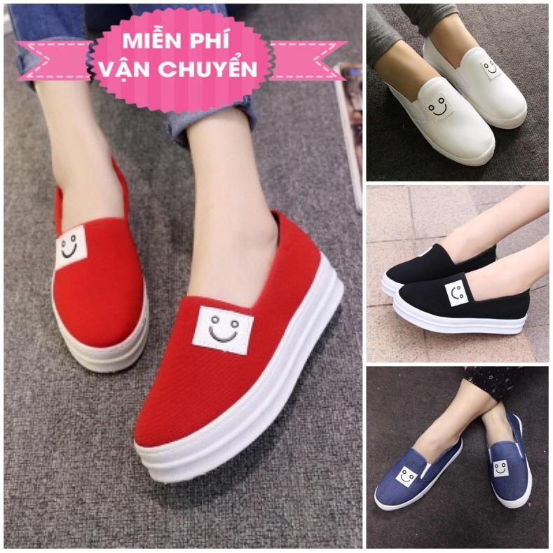 GIÀY LƯỜI SLIP ON NỮ MẶT CƯỜI - THỜI TRANG NAM KHÁNH THIẾT KẾ ĐƠN GIẢN DỄ DÀNG PHỐI ĐỒ giá rẻ
