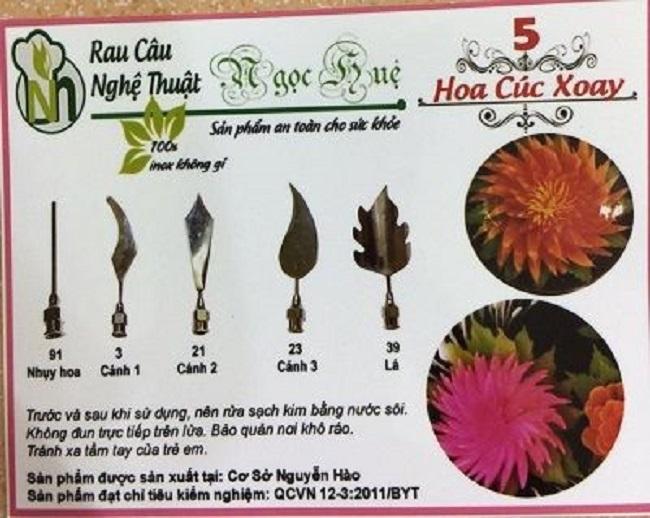 [HCM]Kim rau câu 3D Ngọc Huệ (bộ 5 kim số 5 - hoa cúc xoay)