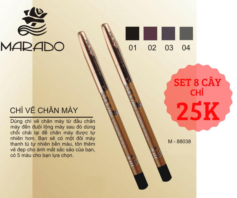 CHÌ KẺ CHÂN MÀY MARADO COMBO 8 CÂY