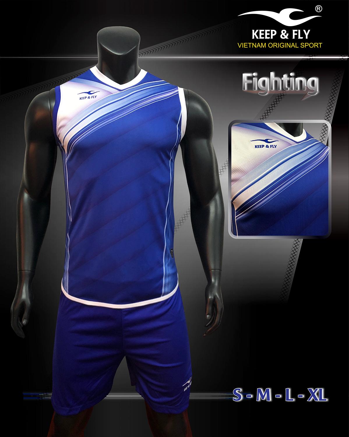 Bộ quần áo bóng đá cao cấp keep & fly fighting xanh bích