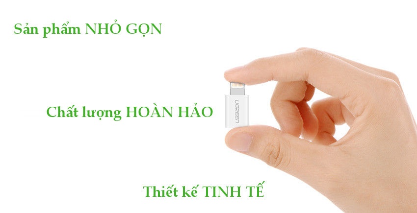 Đầu chuyển đổi Micro USB sang Lightning MFI UGREEN US258 /US164 Đầu chuyển đổi Micro USB sang Lightning MFI UGREEN US258 /US164