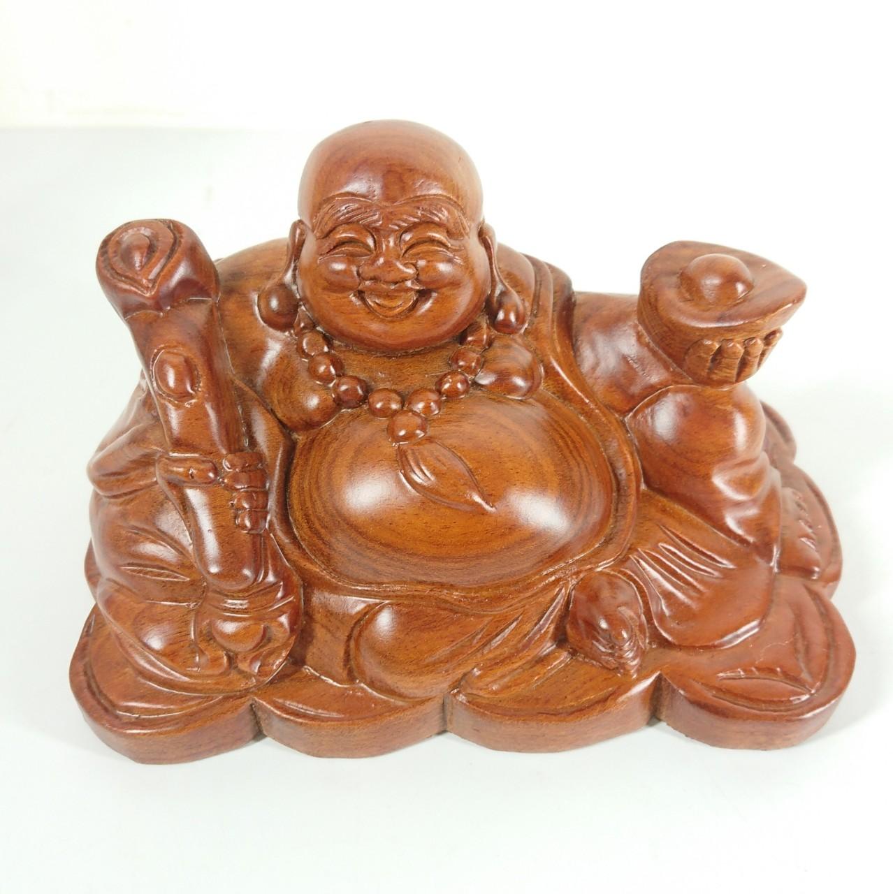 Tượng di lặc bằng gỗ Hương 15cm