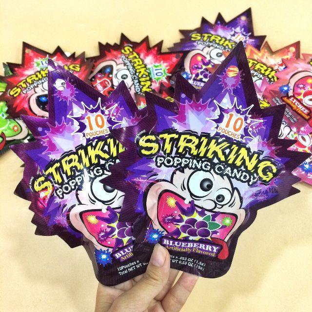 Kẹo Nổ Popping Striking Vị Việt Quất (gói 30g gồm 20 gói nhỏ) - Úc