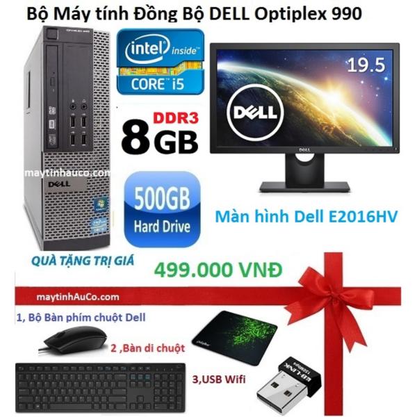Máy tính đồng bộ Dell Optiplex 990 Intel Core i5 2400 RAM 8GB HDD 500GB màn hình Dell 20  ( Tặng bộ Bàn phím + chuột + bàn di + USB Wifi) - Hàng nhập khẩu