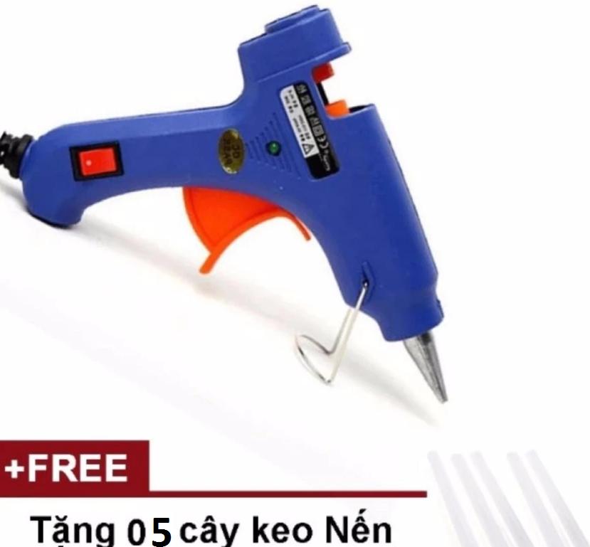 Súng bắn keo Silicon loại to 60W - Súng Xanh + Tặng kèm 5 cây keo Silicon lớn