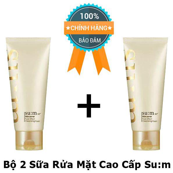 Bộ 2 sữa rửa mặt sum37 pure effect cleansing foam mini 120ml - chính hãng hàn quốc.