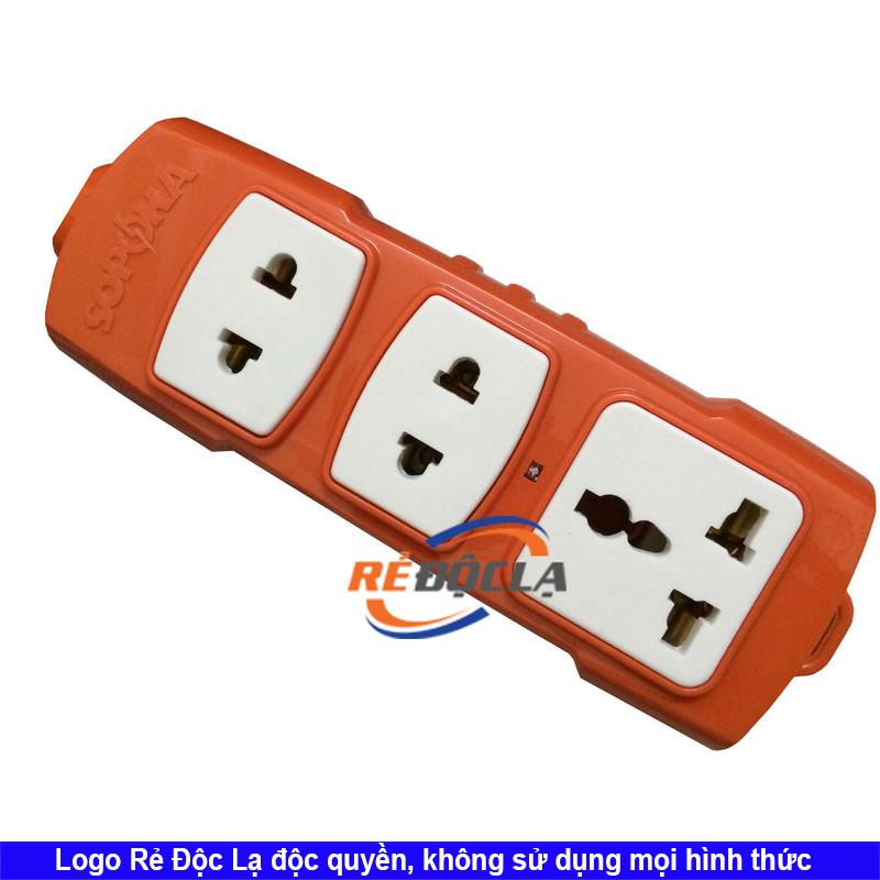 Ổ cắm điện công suất cao, chịu lực va đập, lò xo cường lực kẹp, chống đánh lửa, chịu tải 6000W, 3 ổ cắm (N004)