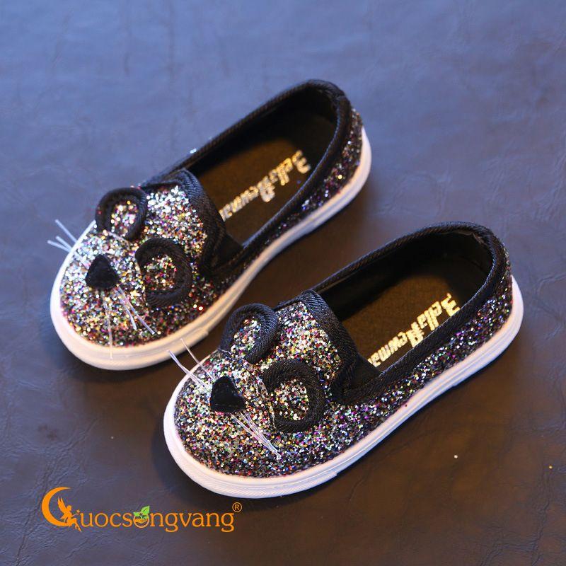 Giày dép bé gái giày bé gái đẹp đính kim sa hình chuột GLG033 Cuocsongvang