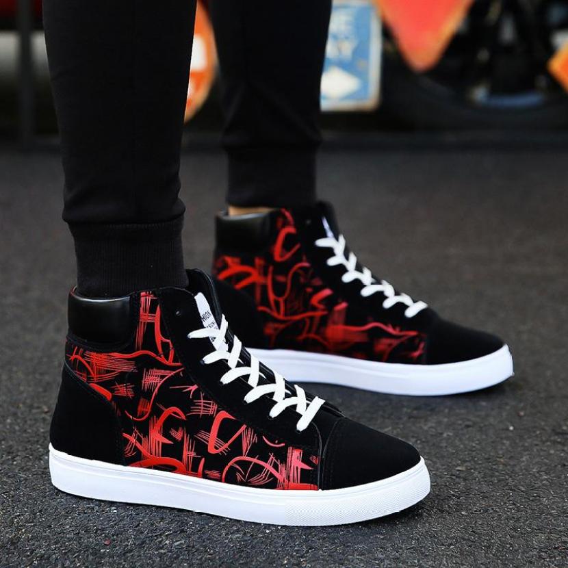 Giày nam sneaker thể thao họa tiết cao cổ thời trang giaynam-A311 giá rẻ