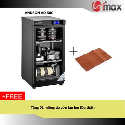 Tủ chống ẩm Andbon AD-50C (50 Lít) - Công nghệ Japan + Tặng khăn lau len (Da thật)