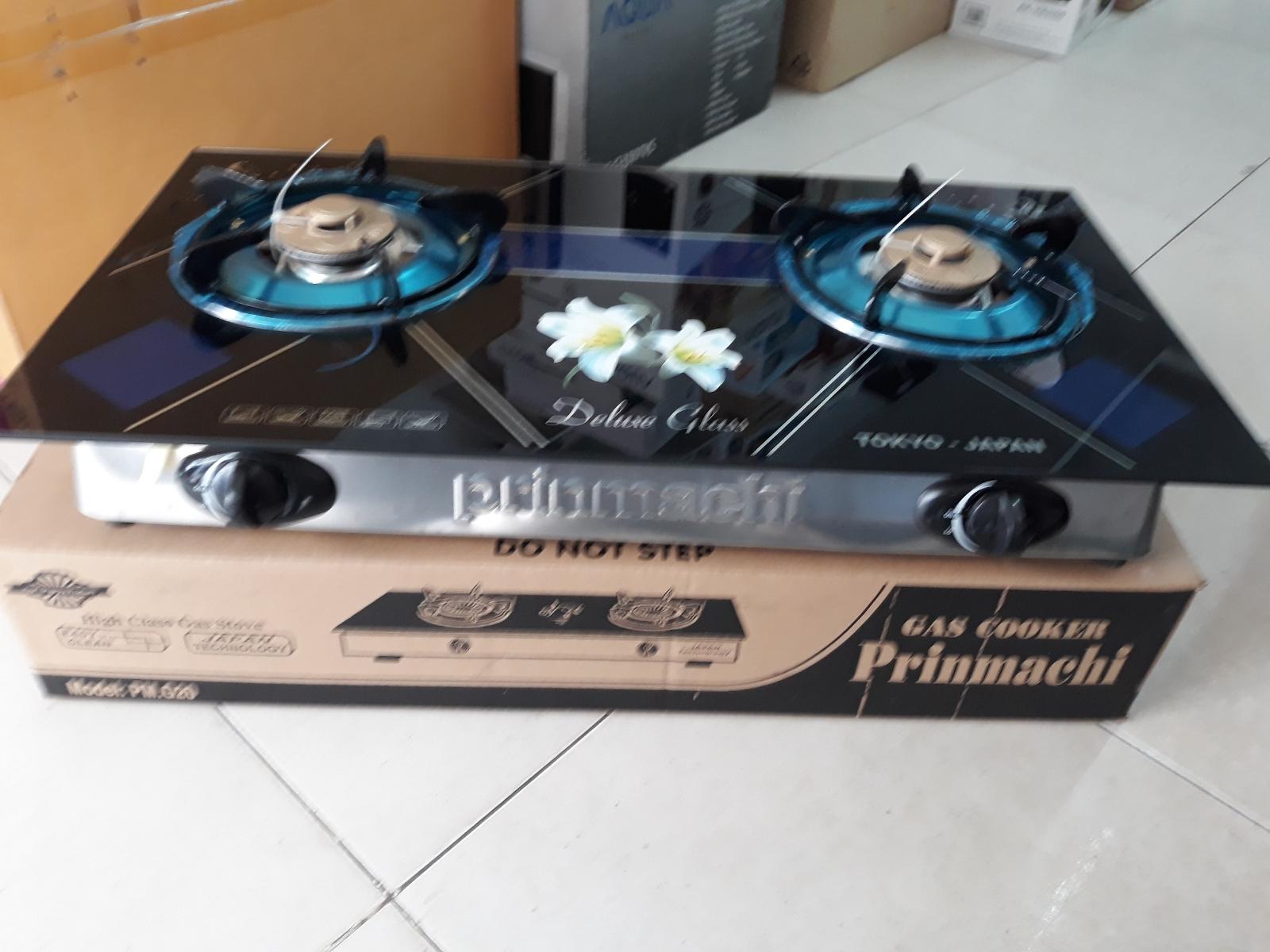 Bếp gas đôi mặt kiếng cao cấp prinmachi
