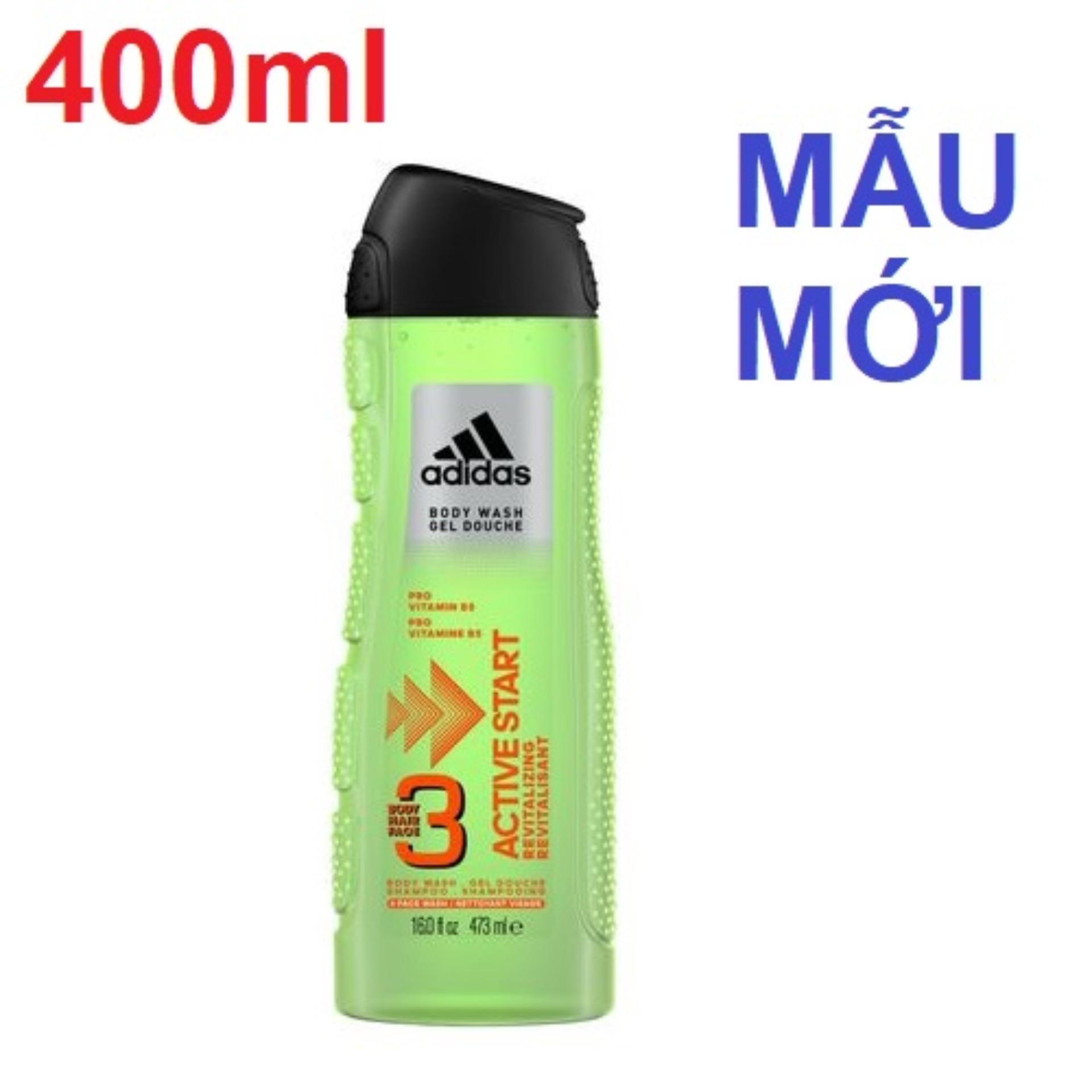 Sữa tắm gội rửa mặt 3 trong 1 cho nam 400ml Adidas 3 in 1 active start