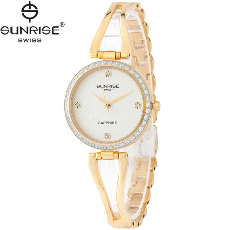 Đồng hồ nữ dây kim loại mặt kính sapphire chống xước Sunrise SL9934DLK