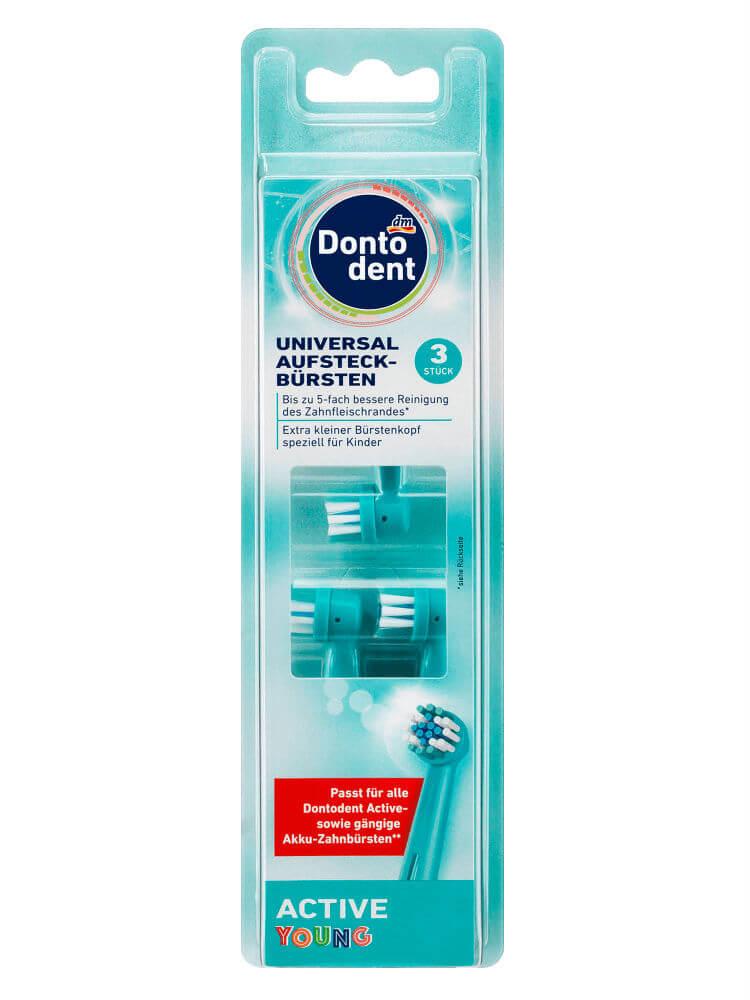 Vỉ 3 Đầu Bàn Chải Máy Dontodent Active Young