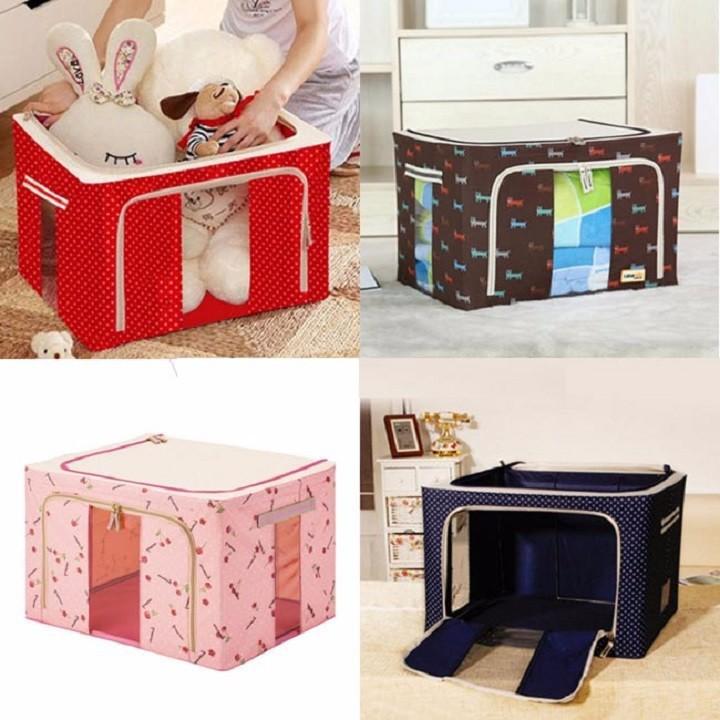 Tủ Đựng Đồ Bằng Vải, Túi Đựng Chăn Màn Quần Áo Đa Năng Khung Sắt Tiện Dụng