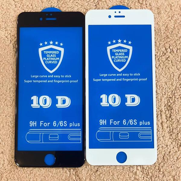 Miếng dán cường lực 10D (Tặng kèm nút HOME) cho Iphone 7Plus, 8Plus Full màn (Trắng, Đen)