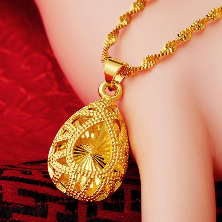 Dây chuyền nữ thời trang mặt trang trí hình quả trám mạ 18k - V40