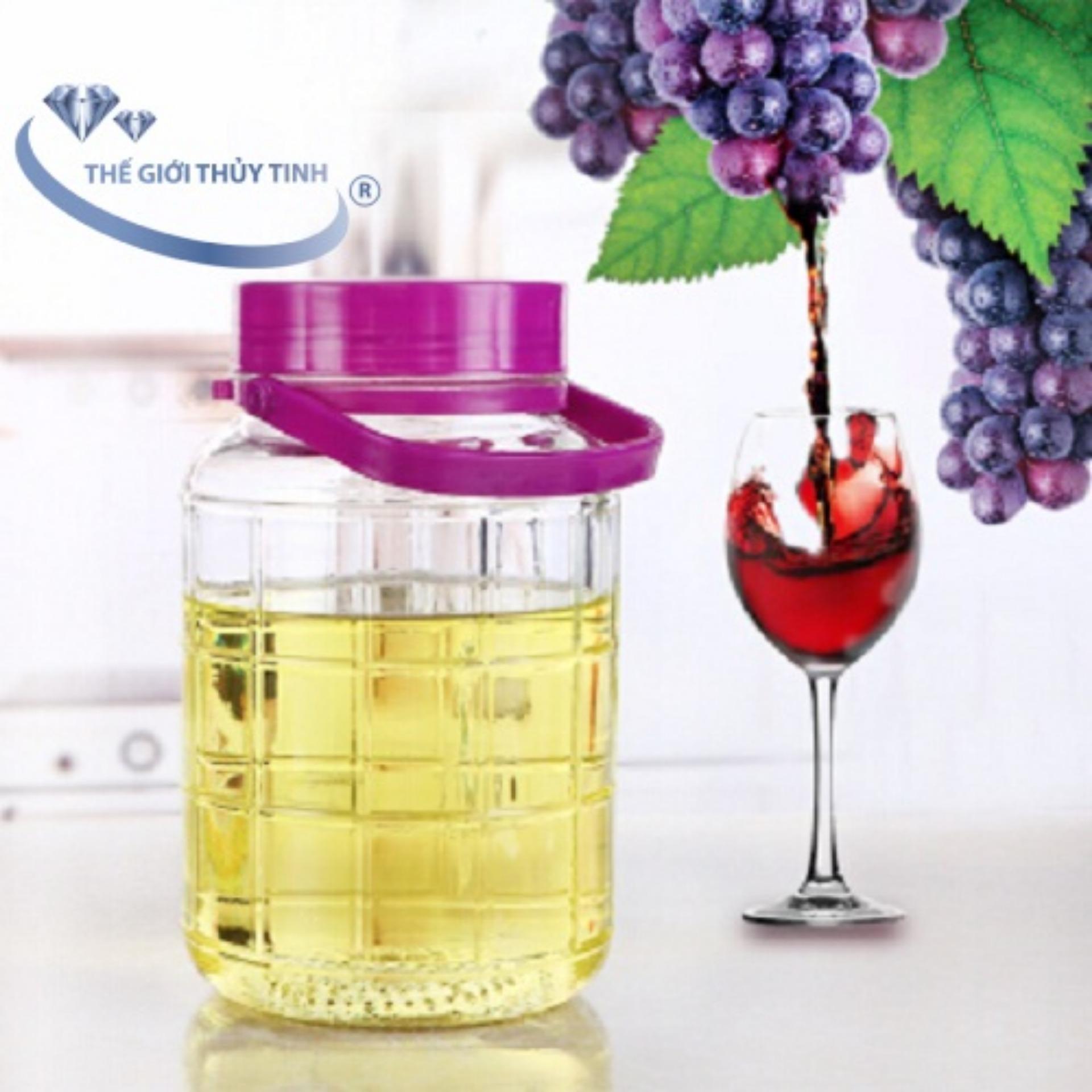 [HCM]Bình Ngâm Rượu Sâm Thủy Tinh Quai Xách 8 Lít Không Van – Chiều Cao 35cm – Đặc Biệt Nắp Bình Có 2 Lớp – Sử Dụng Ngâm Rượu Hoa Qủa – Cam Thảo