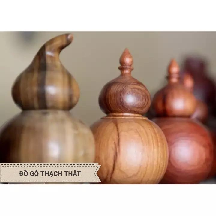 Ống đựng tăm kiểu hồ lô gỗ hương ta cao cấp