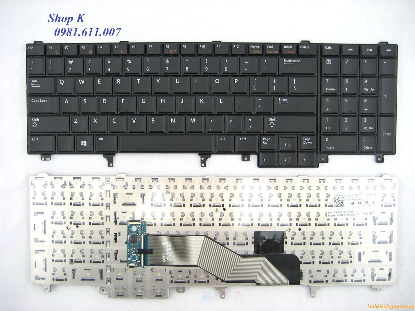 Bàn phím Dell. Latitude E6520 E6530 E6540 E5520 E5530 (Màu Đen)
