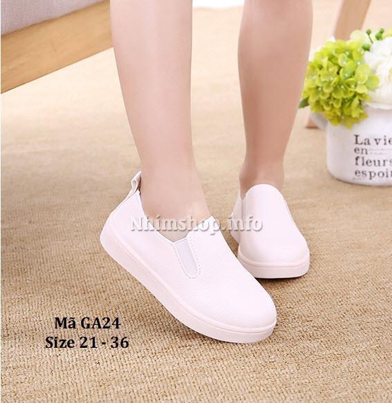 Giày Slip Ons Bé Gái 1 - 12 Tuổi màu trắng xinh xắn GA24