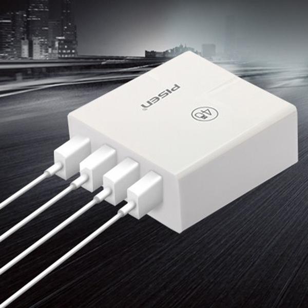 Củ sạc 4 cổng usb pisen ts-c081 - hỗ trợ sạc nhanh - giá tốt