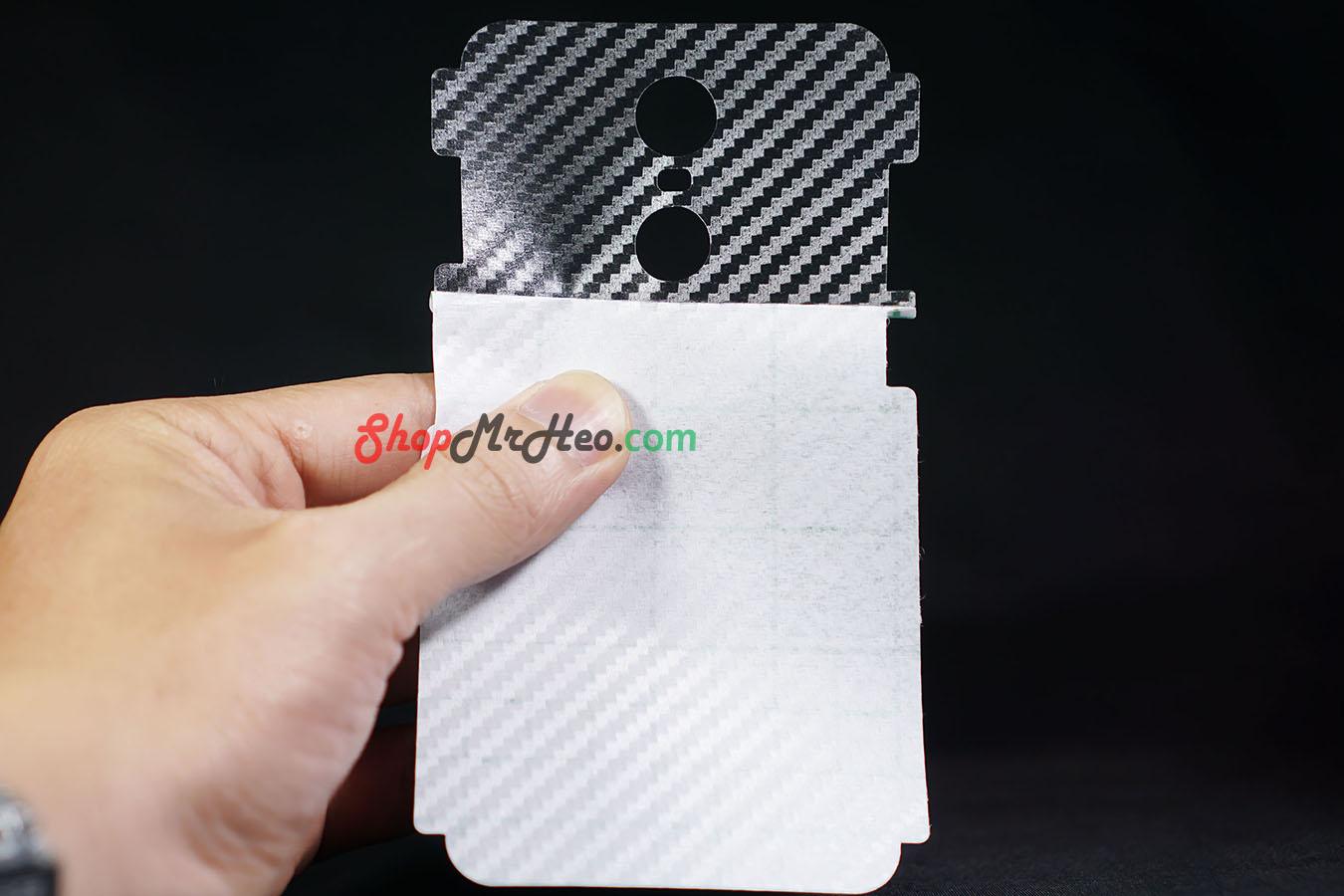 Bộ 3 skin dán mặt lưng vân 3d xiaomi redmi 5