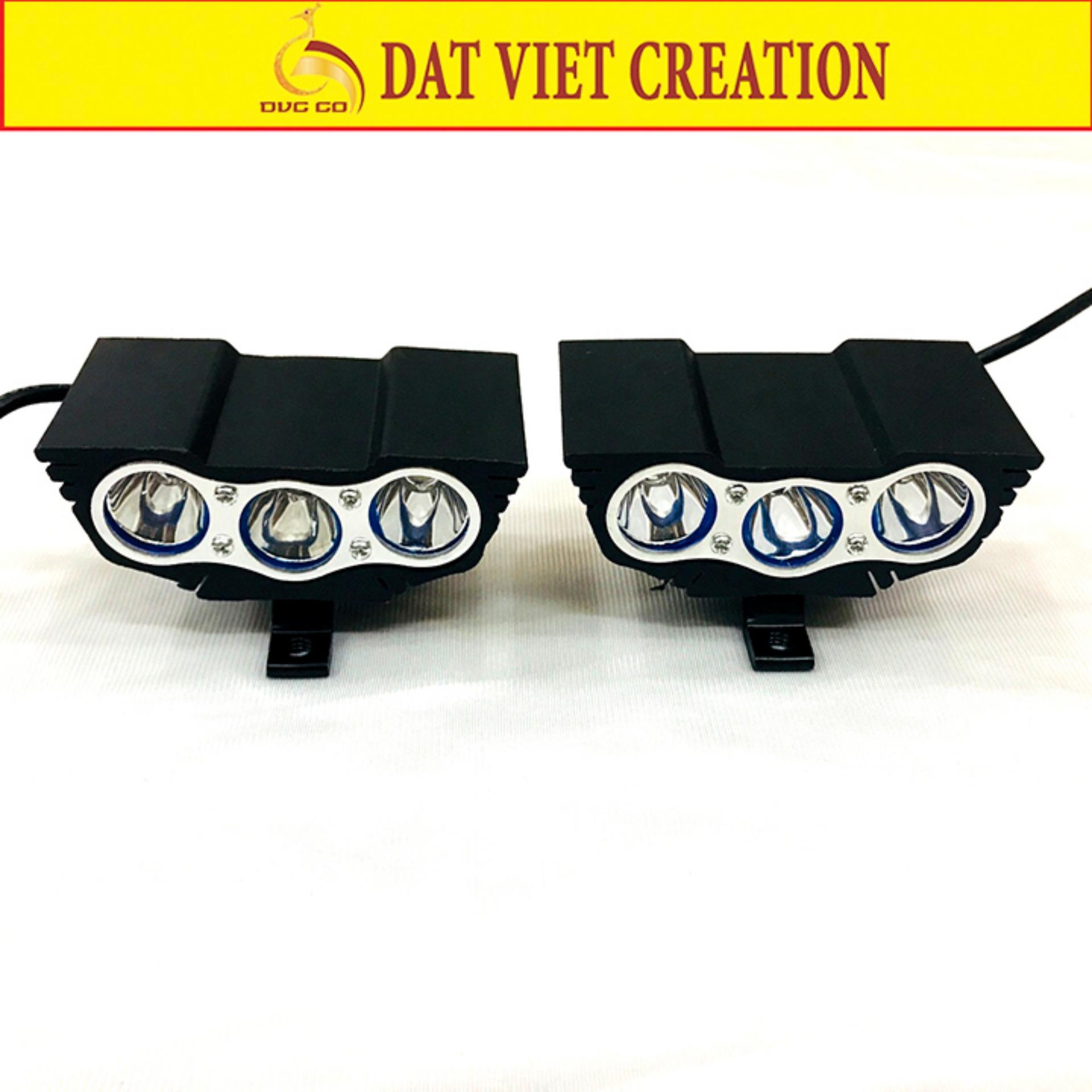 Bộ 02 Đèn pha led X3 mắt cú trợ sáng gắn xe máy_3 bóng led