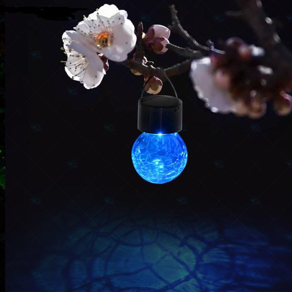 [HCM]Đèn cầu pha lê tự sạc điện năng lượng mặt trời chiếu treo vườn cây cảnh tuyệt đẹp đổi màu