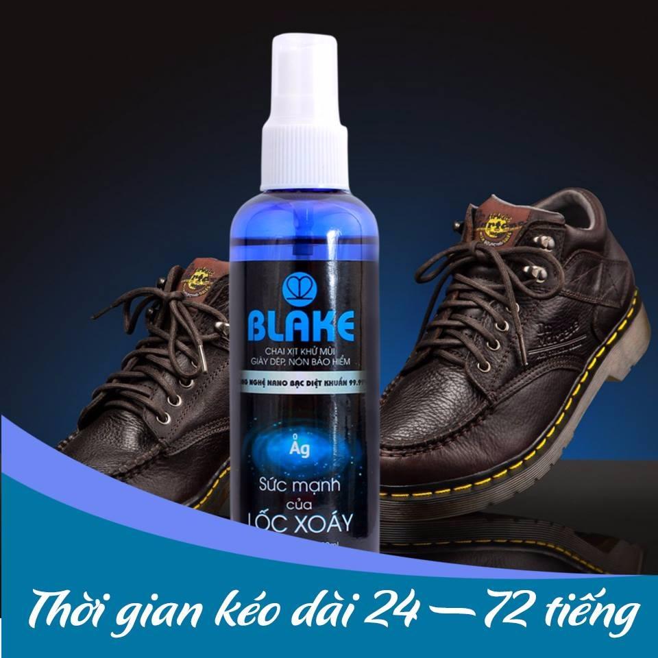 Xịt khử mùi hôi chân, hôi giầy BLAKE dòng nano Bạc khử khuẩn 99%, hương nước hoa