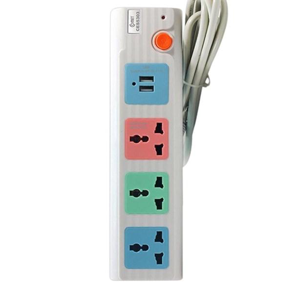 Ổ cắm nối dài kèm cổng USB Comet CES5303 (3 ổ, 2 ổ USB, dây 3m)