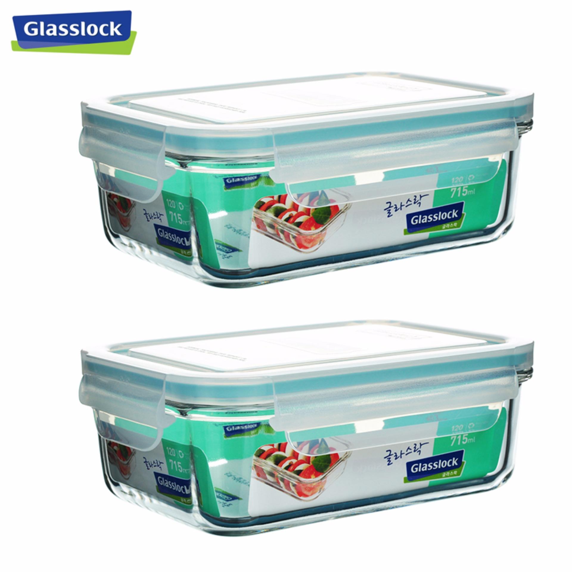 Bộ 2 hộp thủy tinh chịu lực glasslock 715ml mcrb071