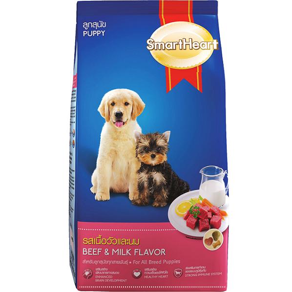 Thức ăn cho chó nhỏ smart heart vị bò và sữa 400g