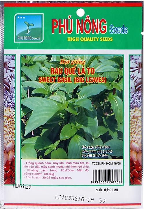 [HCM]Hạt giống rau quế lá to Phú Nông-5g