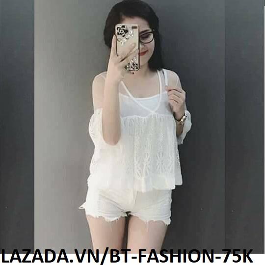 Áo Nữ Kiểu - Ren Có Yếm Lót Thời Trang Hàn Quốc  Mới -  BT Fashion (AK03)