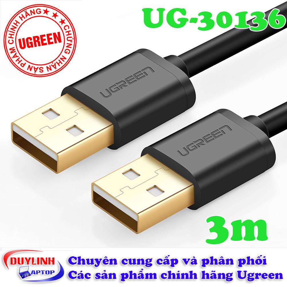 Cáp usb 2.0 hai đầu dương dài 3m ugreen 30136