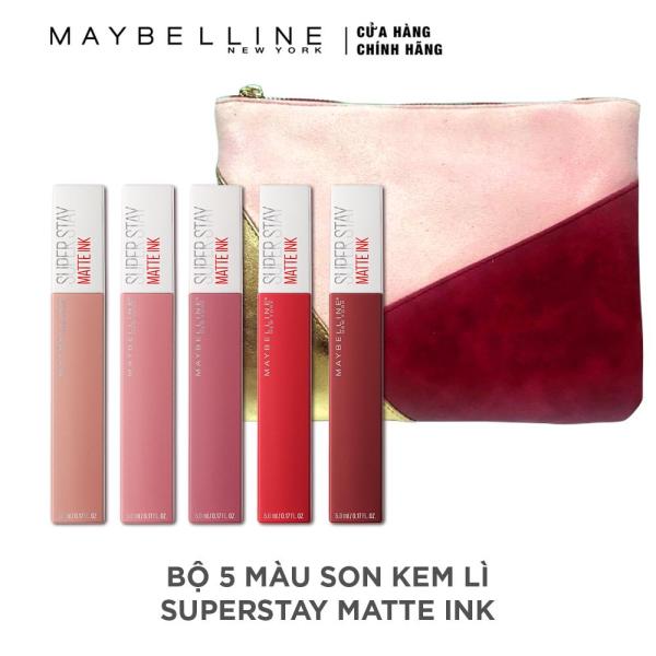 Bộ 5 màu son kem lì Super Stay Matte Ink Maybelline New York lâu trôi 16h nhập khẩu