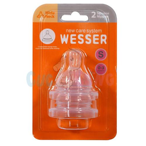 Ty bình sữa Wesser cổ rộng size S - 2 cái/vỹ - num vu binh sua wesser co rong