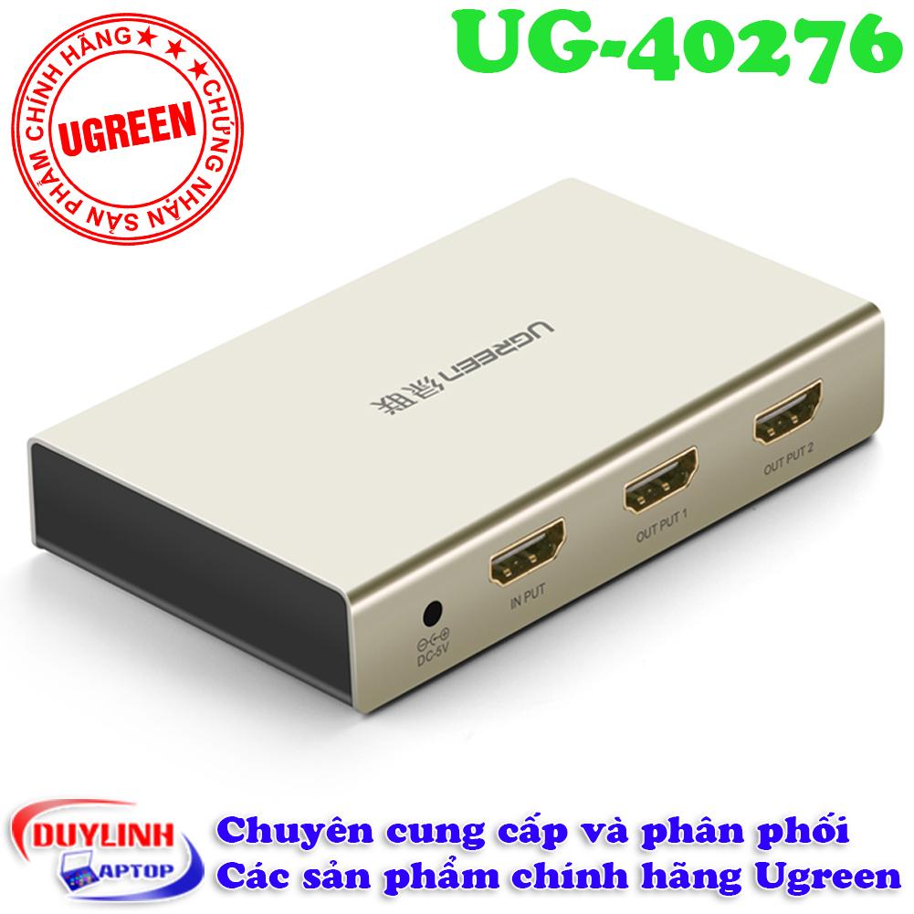 Bộ chia hdmi 1 vào 2 ra hỗ trợ 4k*2k, hdmi 1.4v, 3d vỏ hợp kim ugreen
