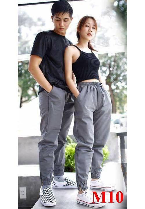 Quần Jogger Kaki Nam/Nữ Co Giãn 4 Chiều Hàng Xuất Khẩu - Màu Ghi Sáng