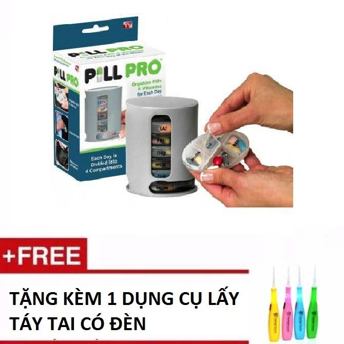 HỘP ĐỰNG THUỐC THÔNG MINH ĐA NĂNG PILL PRO + TẶNG 1 DỤNG SỤ LẤY RÁY TAI CÓ ĐÈN