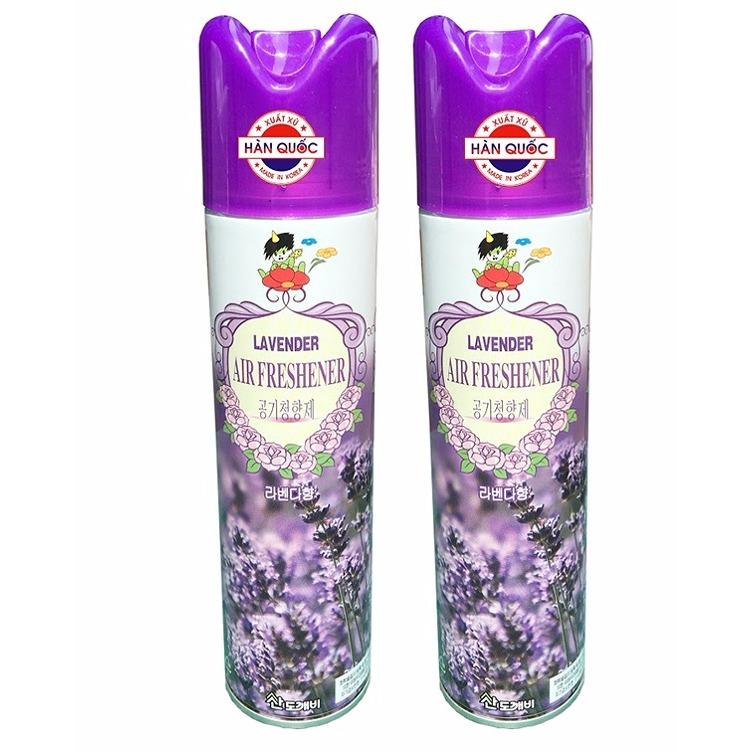 Combo 2 Chai Xịt Thơm Phòng Sandokaebi Korea 370ml Hương Lavender (Màu Tím) KS319