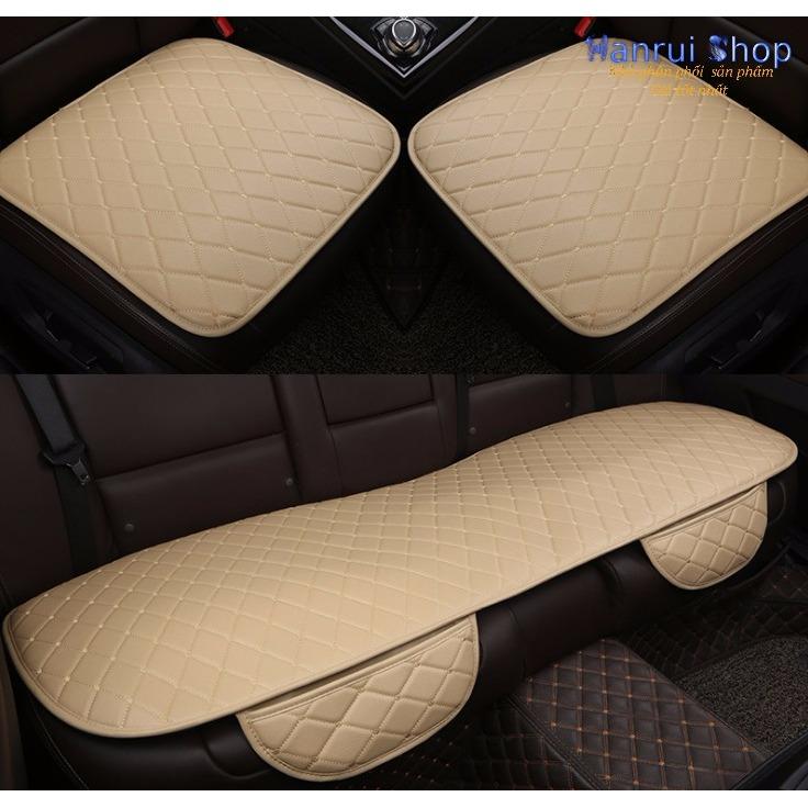 Smart Store Bộ 3 miếng lót ghế xe ô tô (Kem)