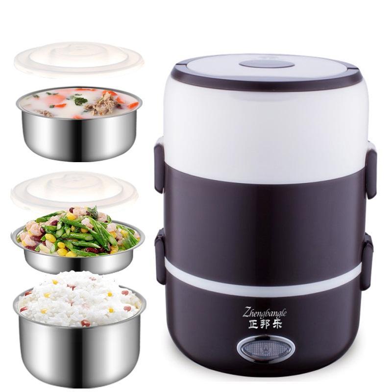 Hộp cơm cắm điện 3 tầng inoc