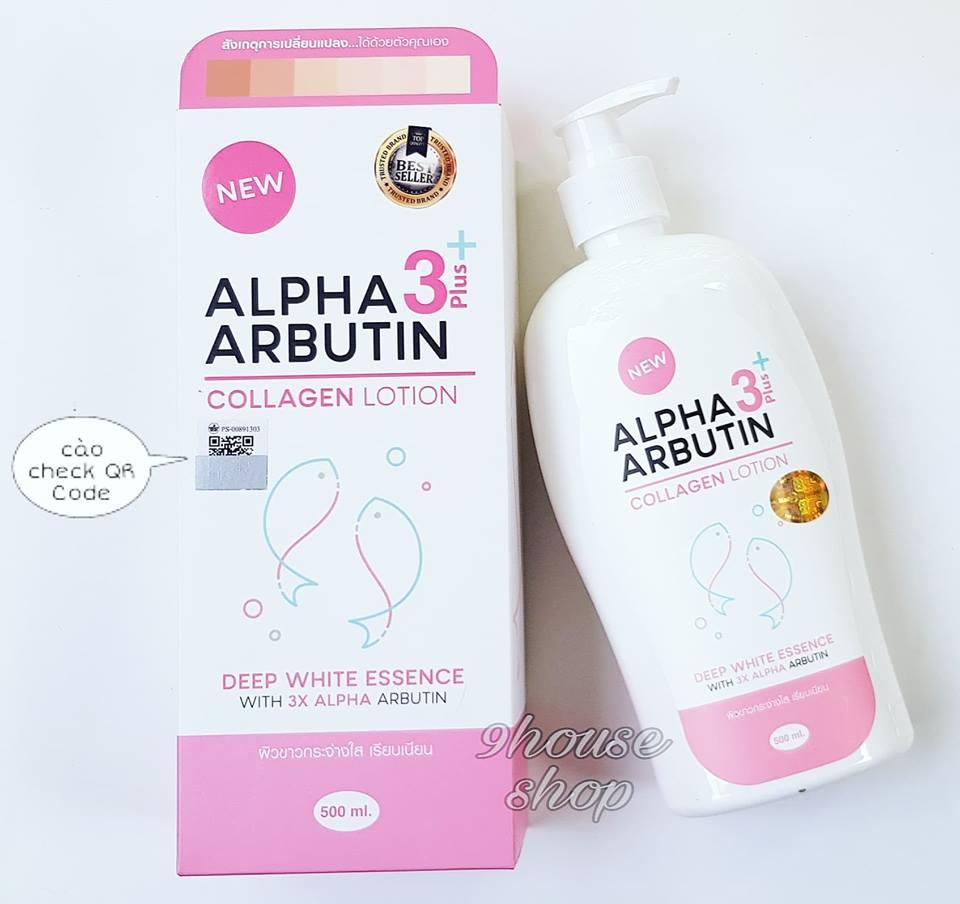 Sữa dưỡng thể trắng da Collagen Alpha Arbutin 3+ Thái Lan 500ml