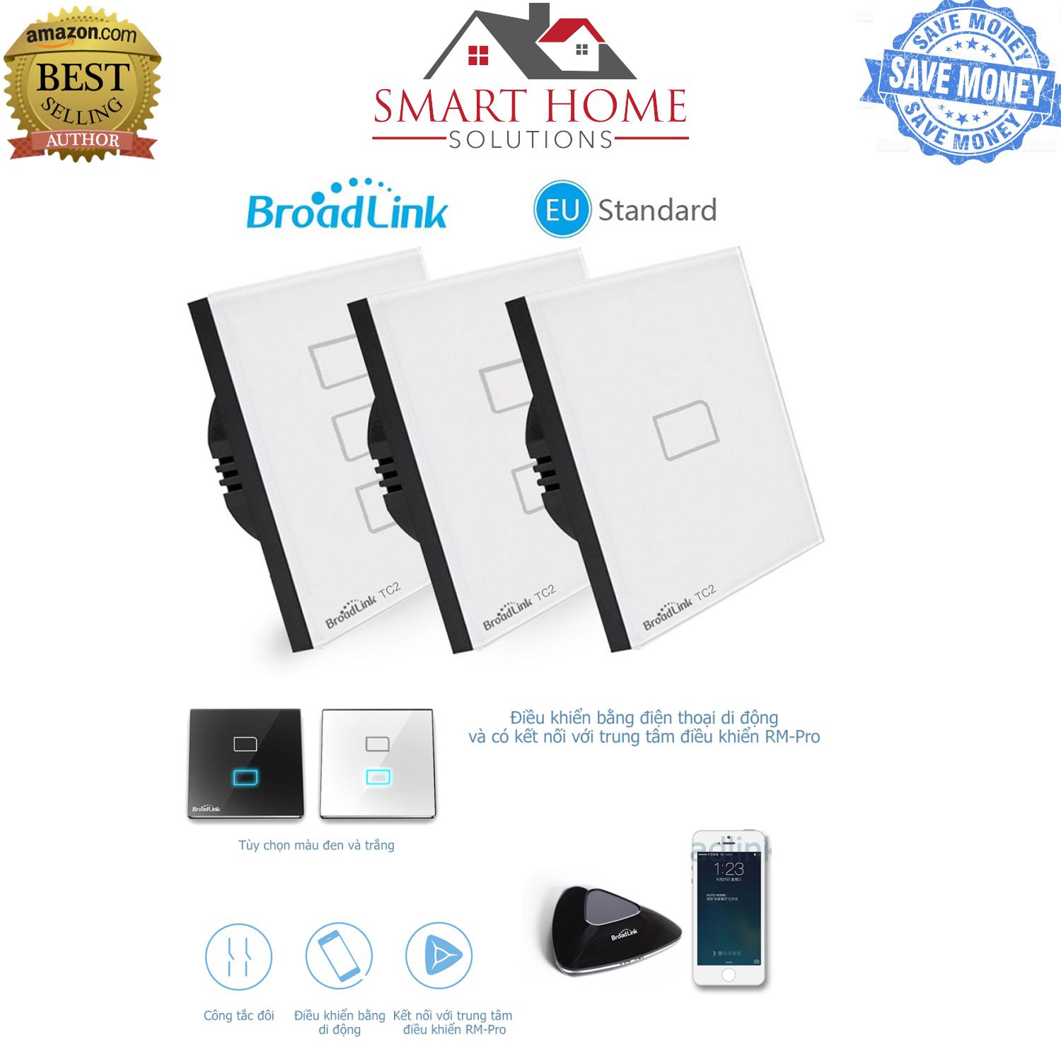 Combo 3 Công tắc cảm ứng cho Smarthome điều khiển từ xa của Broadlink TC2 UK/EU - GM1/GM2/GM3 - Tiết kiệm 40%