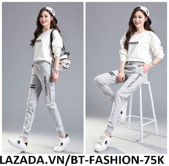 Quần Dài Nữ Thun Phom Rộng Jogger Thể Thao Thời Trang Hàn Quốc - BT Fashion (JO01-ADVANCE)